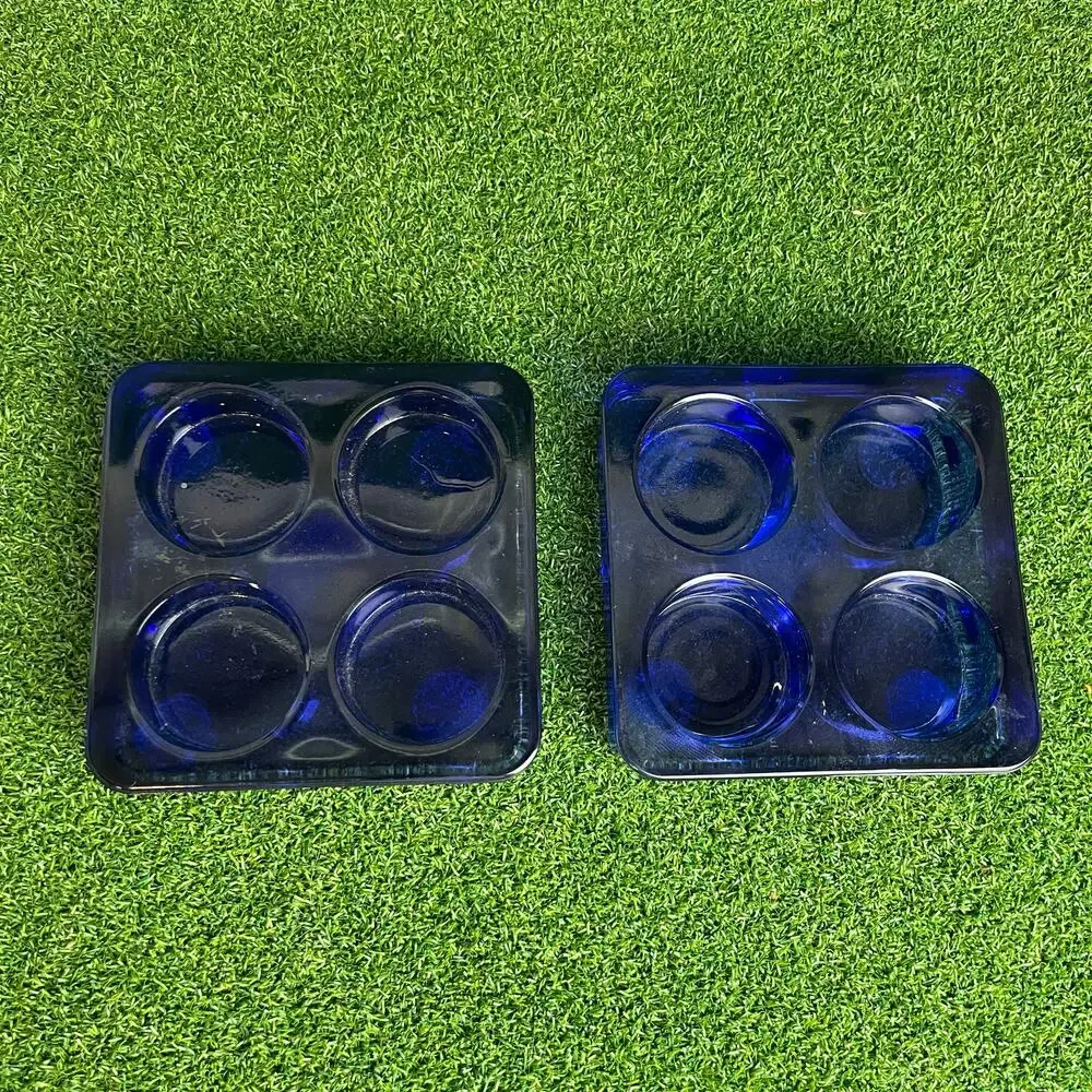 Vintage Lot Collectible Cobalt Blue Square Tea Light Holders